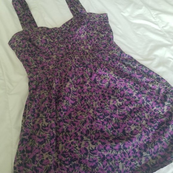 Free People Purple Floral Mini Dress – Size S. fp52 - Picture 2 of 9